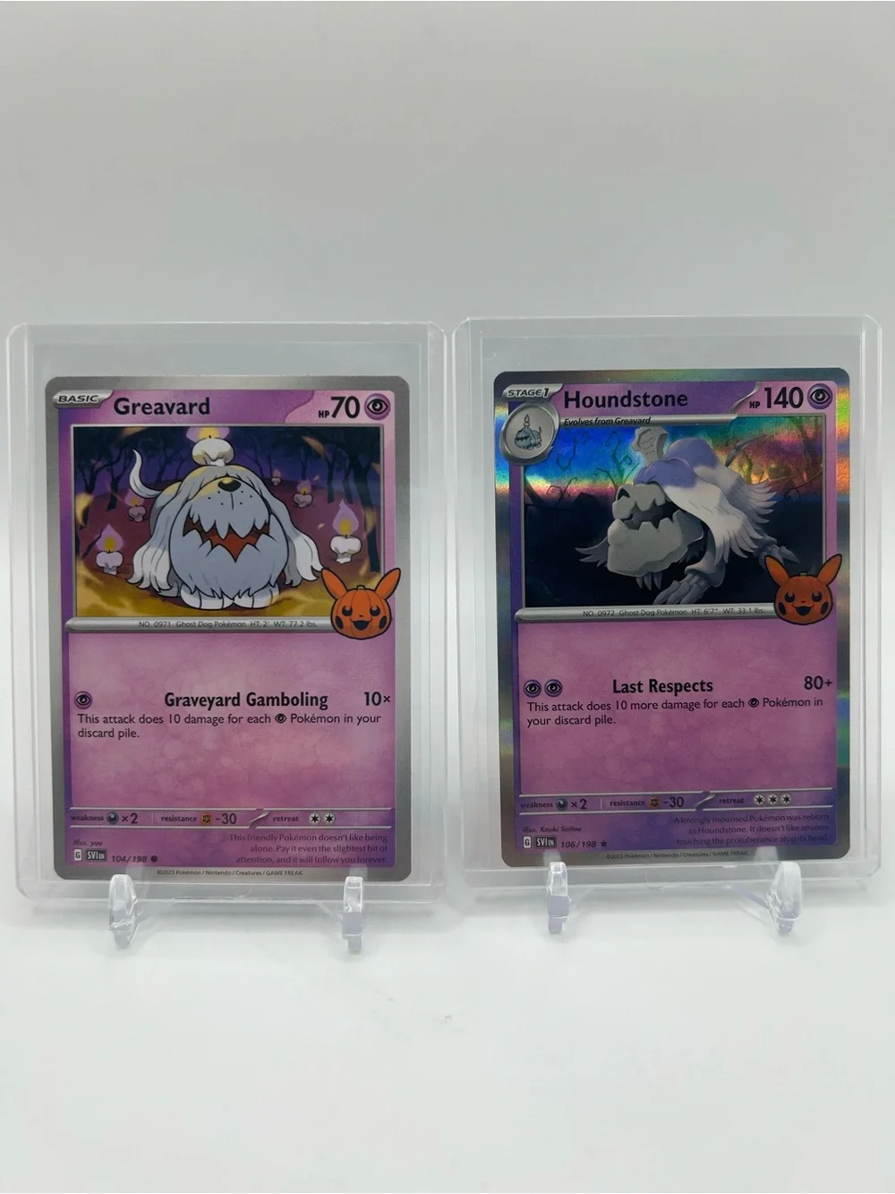 Greavard > Houndstone Pokemon Trick or Trade Cards 🎃